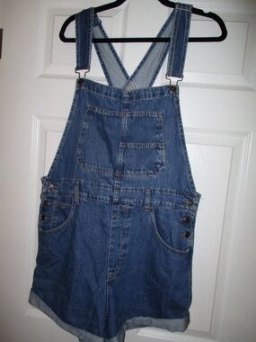 We The Free Blue Denim Overall Shorts